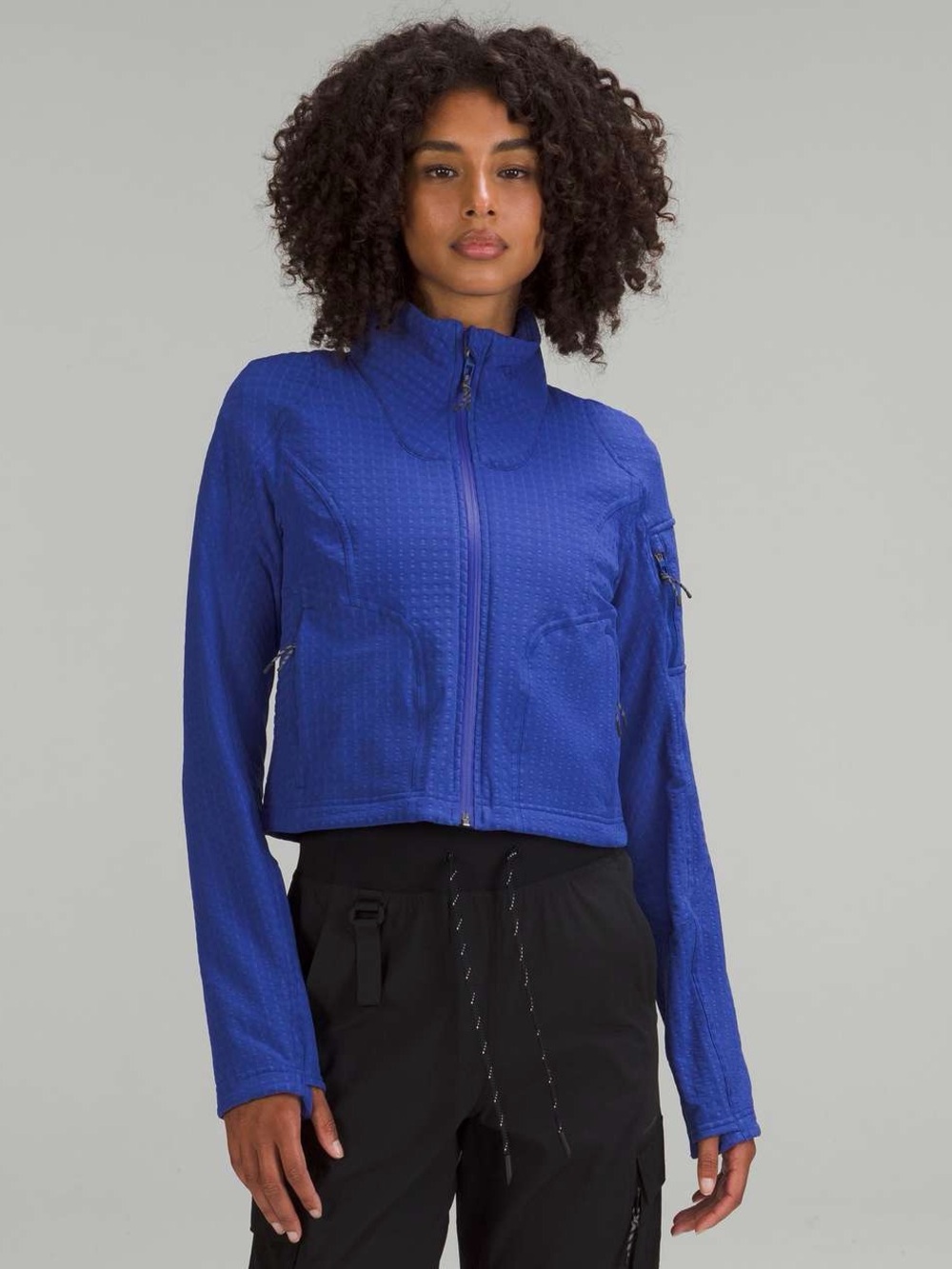 341. Lululemon Water-Repellent Fleece Hiking Jawcket Psychic Blue size 8 EUC